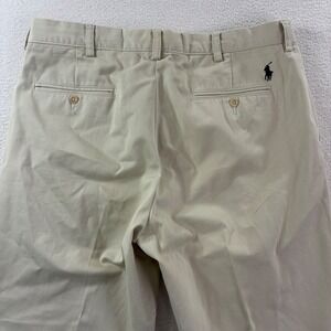 Polo Ralph Lauren Preston Chino Pants Mens 34x32 Beige Cotton Flat Front Preppy